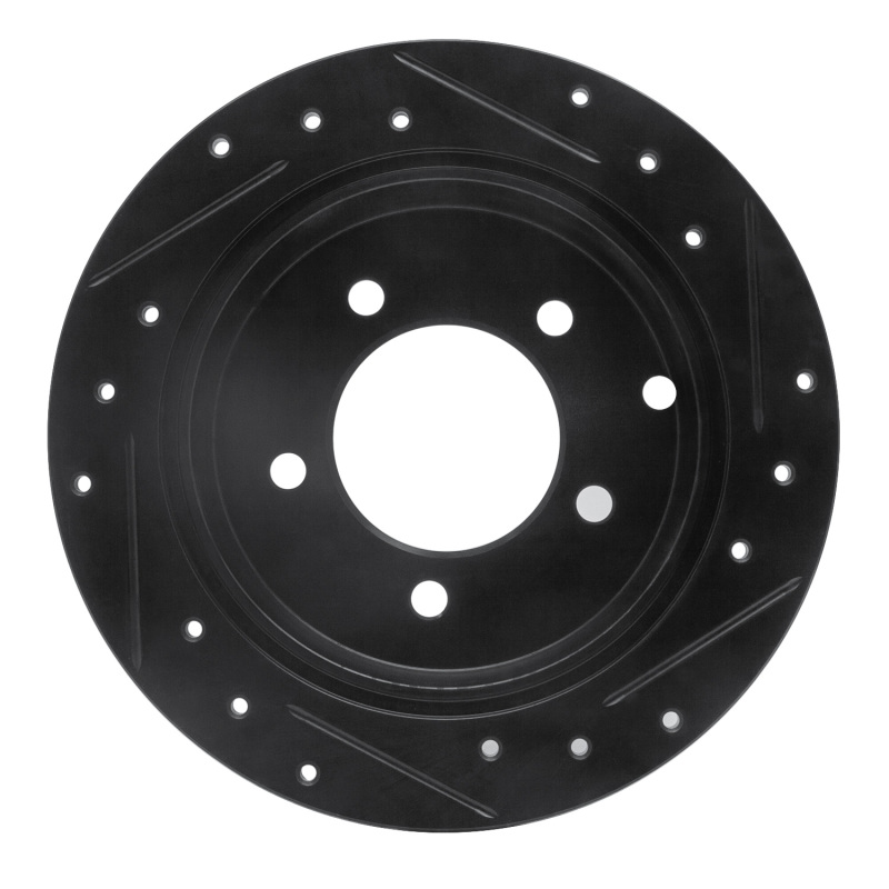 Chrysler 200 Brake Rotor (1) - Rear Left - R1 Concepts - Drilled & Slotted - Black - `07-`17